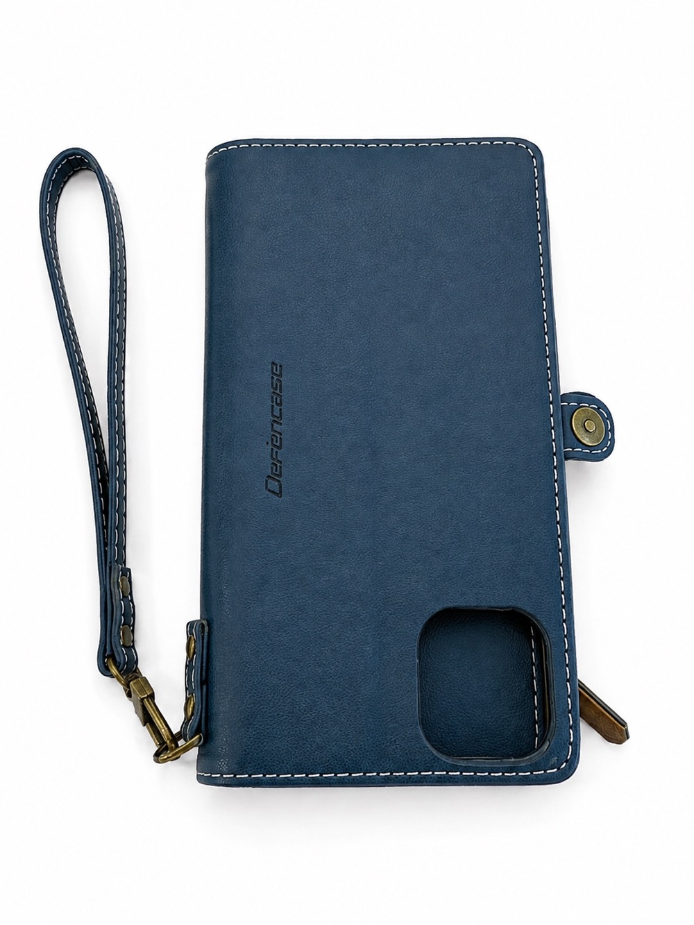 Defencase Wallet Case iPhone 12/12Pro Teal Blue RFID Wristlet Zipper